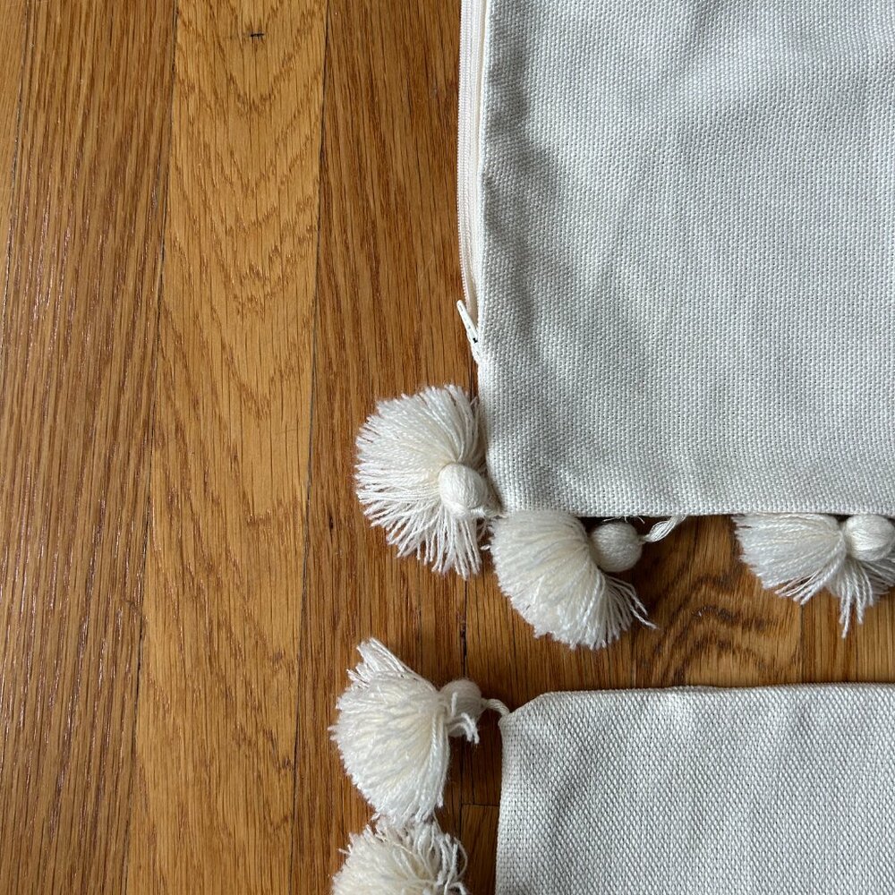 H&M Cream with Tassels Pillow Covers TWO (2) New - Picture 4 of 4